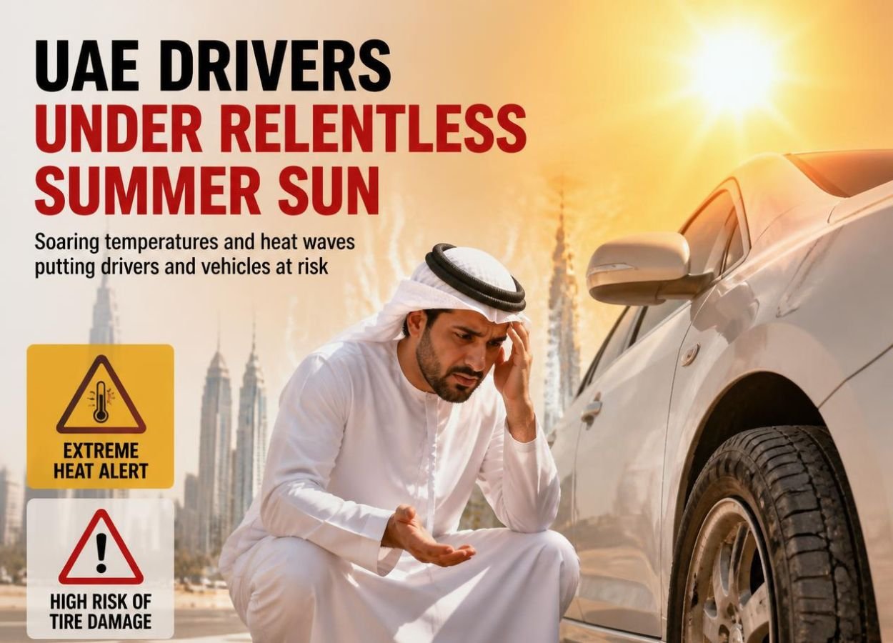 UAE Drivers Warned Over Tyre Blowout Risk as Extreme Summer Heat Intensifies UAE Drivers Warned Over Tyre Blowout Risk as Extreme Summer Heat Intensifies
